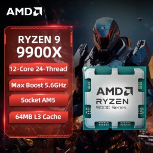 AMD 라이젠 9 9900X 게임용 CPU R9 9900X 최대 5.6GHz 12코어 24스레드 소켓 AM5 데스크탑 게이밍 프로세서 (패키지 제외)