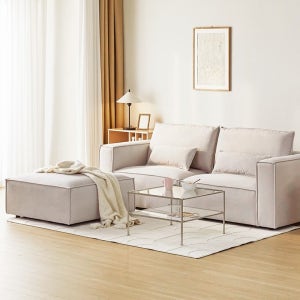 까사미아 캄포패밀리 3인소파 카우치형_아이보리