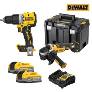 디월트 20V 3.5Ah 충전 파워스텍 콤보세트 DCK2026S2T (DCD806+DCG4051) 임팩트 렌치 절단 연삭 연마 그라인딩 금속