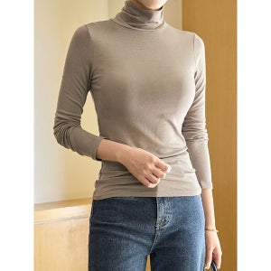 [모리스커밍홈] 머스트 해브 레이온 하이넥 티셔츠_M2508TS093C