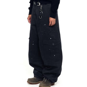 [아캄] Painted Military Cargo Pants (Black) AK25PT49BK