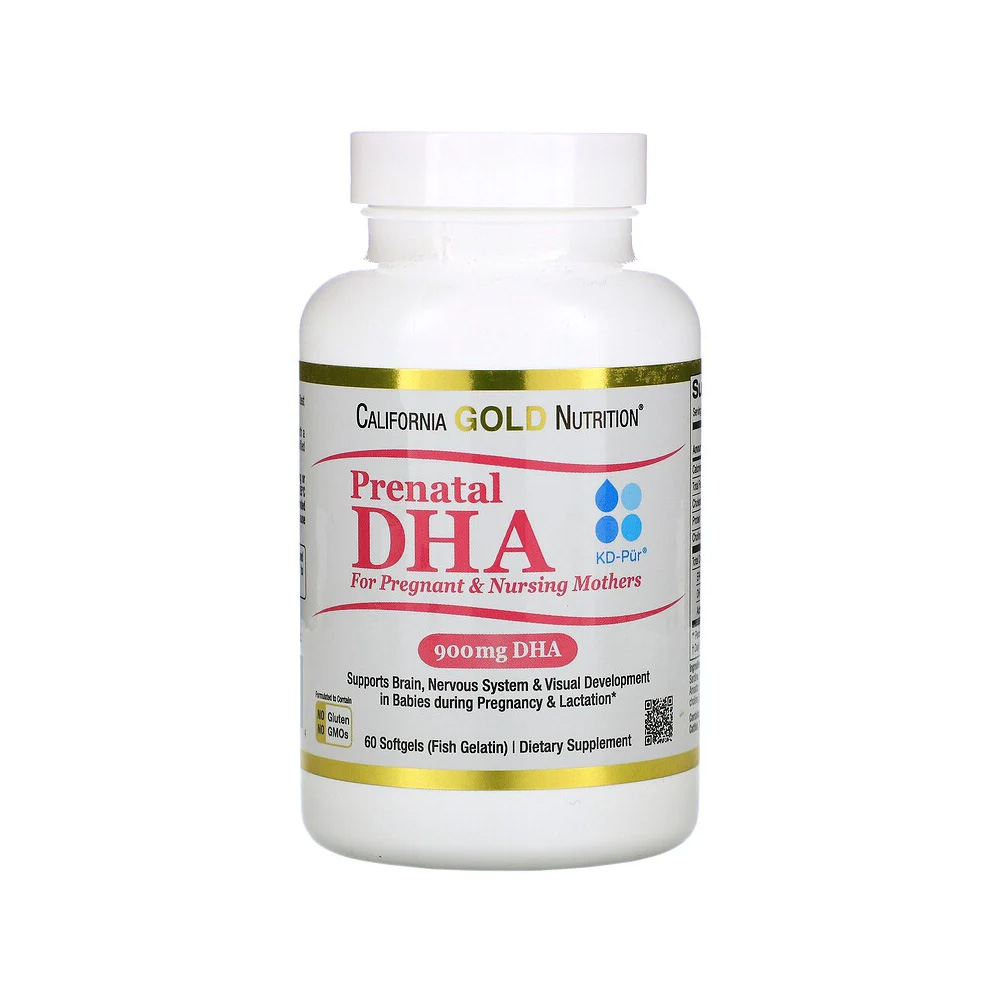 CGN 캘리포니아 골드 뉴트리션 <b>프리네이탈 DHA 450mg</b> 소프트젤 60정 콜린 오메가3 EPA DHA 천연 혼합 토코페롤 함유