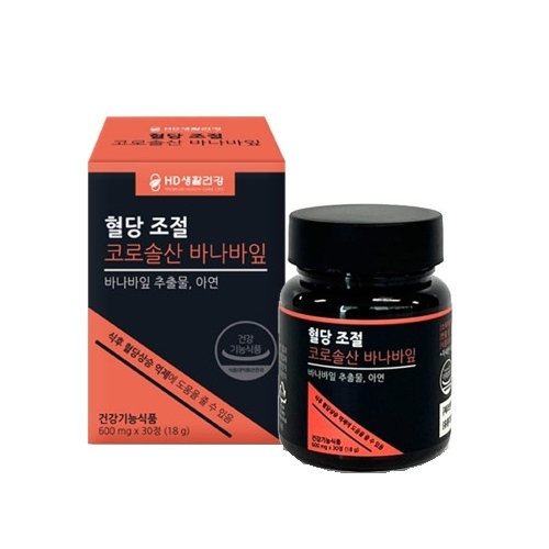 <b>한독화장품</b> HD생활건강 혈당 조절 코로솔산 바나바잎 600mg x 30정, 1개