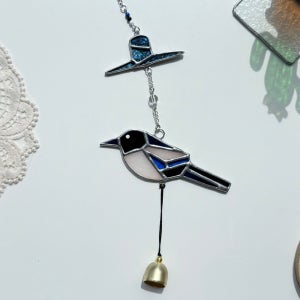 스테인드글라스 전통 갓, 길조 까치 도어벨 썬캐쳐, 베에르