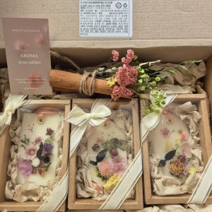 [선물세트]드라이플라워 왁스타블렛3종세트 방향제, 해리무드 haerimood