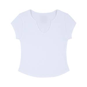 [큐리티] C 90S LINE SLIT NECK HALF-SLEEVE T-SHIRT_WHITE