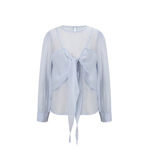 [JJ지고트] 텐셀 하프 뷔스티에 블라우스세트 (BLUE) GR9P0BLW31