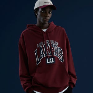 [엔비에이] LAL 아치형 후드 티셔츠(N253TH021P) 버건디 N253TH021P