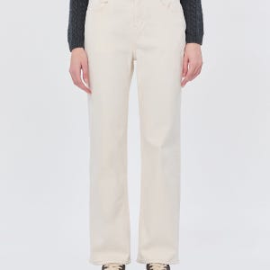 헤지스레이디스 헤지스 여성 24FW 스테디셀러기모스트레이트핏 워싱 데님 팬츠 2587013 073 WSPA4D801IV