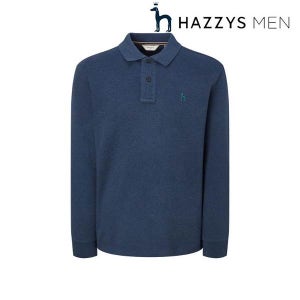 [헤지스 남성] 헤지스 남자 긴팔 티셔츠 슬림핏 25FW 차콜 피케 폴로 셔츠 HZTS5D431CG