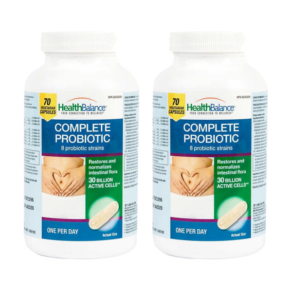 <b>헬스밸런스</b> <b>헬스밸런스</b> <b>Health Balance</b> 컴플릿 프로바이오틱스 70정-2병 30억개의 살아있는 유산균이 <b>쾌변</b>/장건강 UP