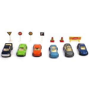 교통법규 안전 운전놀이 미니카 6종세트 어린이장난감 자동차키트