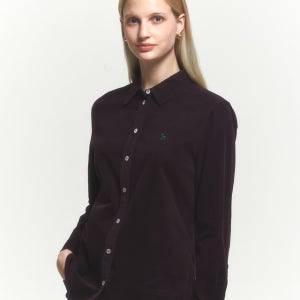 [헤지스 여성] [스테디셀러][코듀로이] 버건디 긴소매 셔츠 WSSH4D913D2