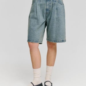 [드파운드] tuck wide half denim pants - light blue EP8JXX01704