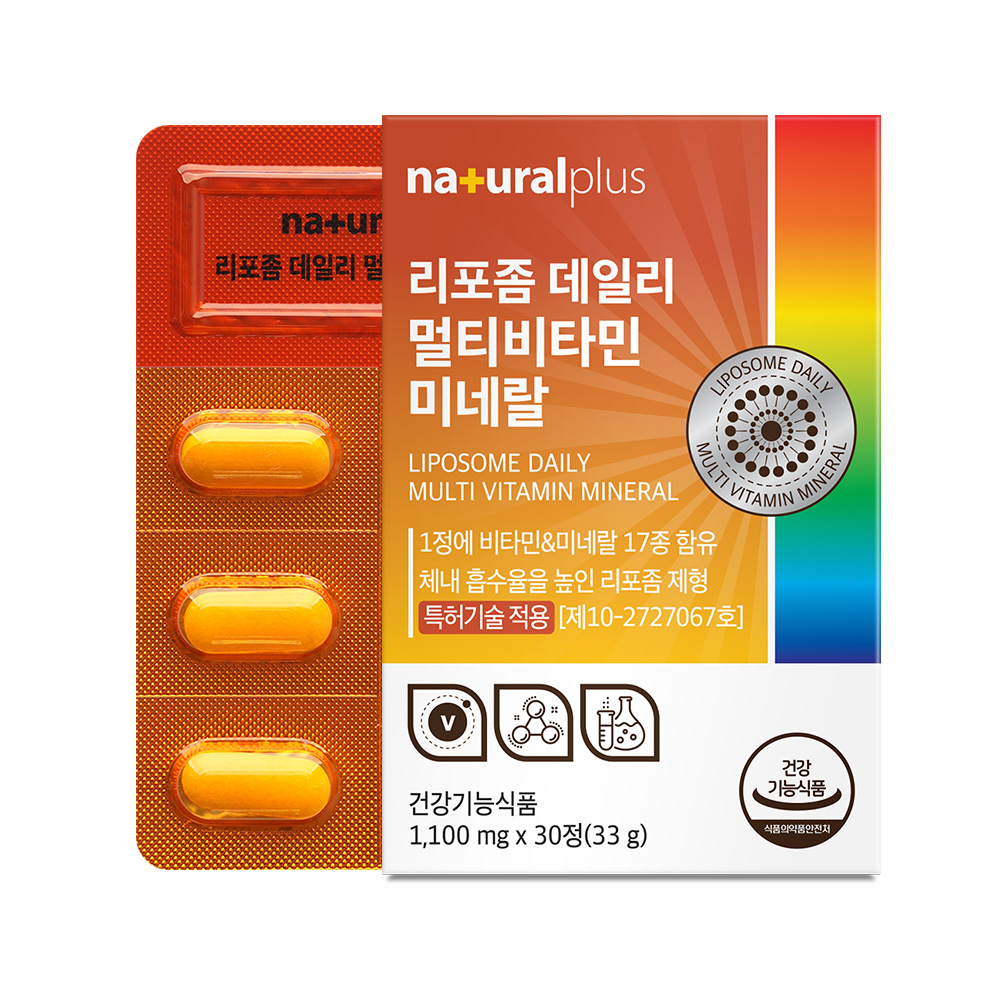 내츄럴플러스 리포좀 데일리 멀티<b>비타민</b>미네랄 1100mg x 30정, 6개