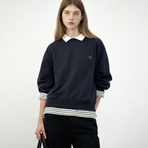 [던스트] UNISEX DUNST LOGO CREASE SWEATSHIRT_UDTS5C103_FRENCH NAVY UDTS5C103N2