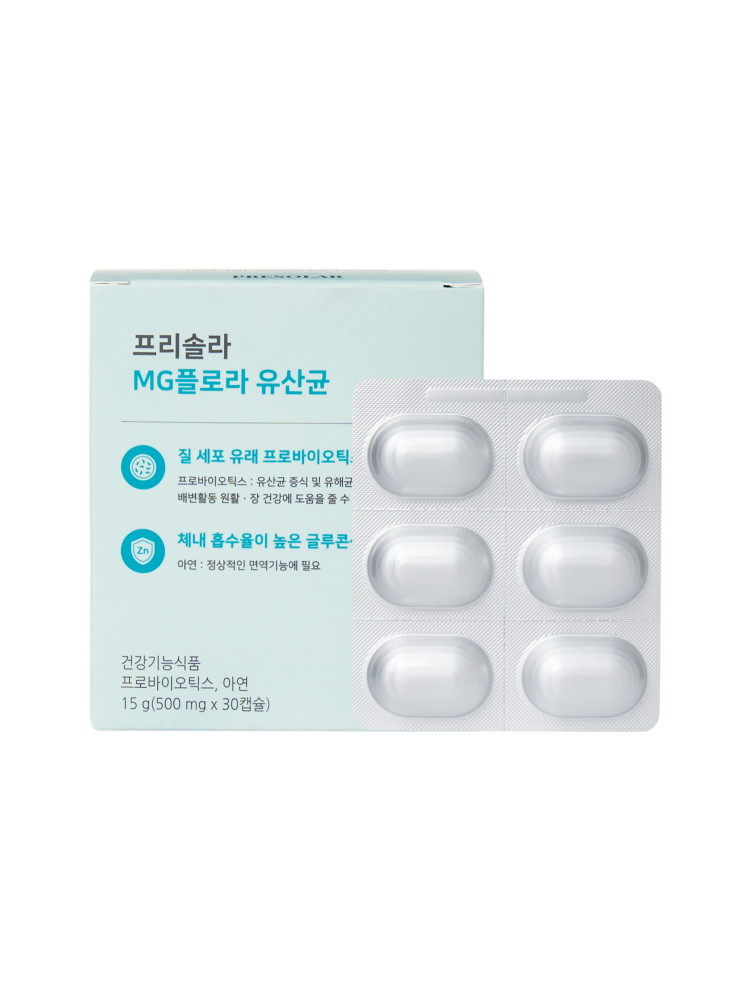 프리솔라 MG플로라 유산균 500mg x 30캡슐, 1개