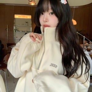 [지프] 에센셜 스몰로고 하프집업 플리스 (JR5TSF192IV) JR5TSF192IV