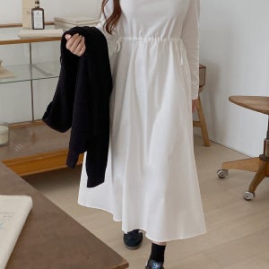 [EVELLET]마이브 코튼 스트링 롱 원피스