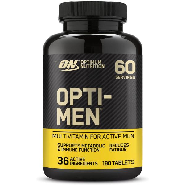 <b>Optimum Nutrition</b> Opti-Men 180캡슐 멀티비타민 정제 (비타민 D 비타민 C <b>비타민 A</b> &amp; 아미노산 함유 ON 멀티비타민 - 무향 60회 제공량)  180