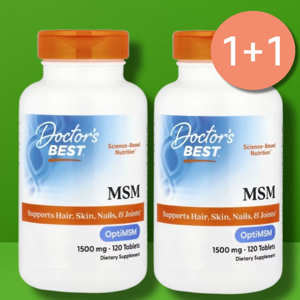 닥터스 베스트 <b>MSM</b> <b>with</b> 옵티 <b>MSM</b> <b>1500mg</b> 120타블렛 2개 식이유황