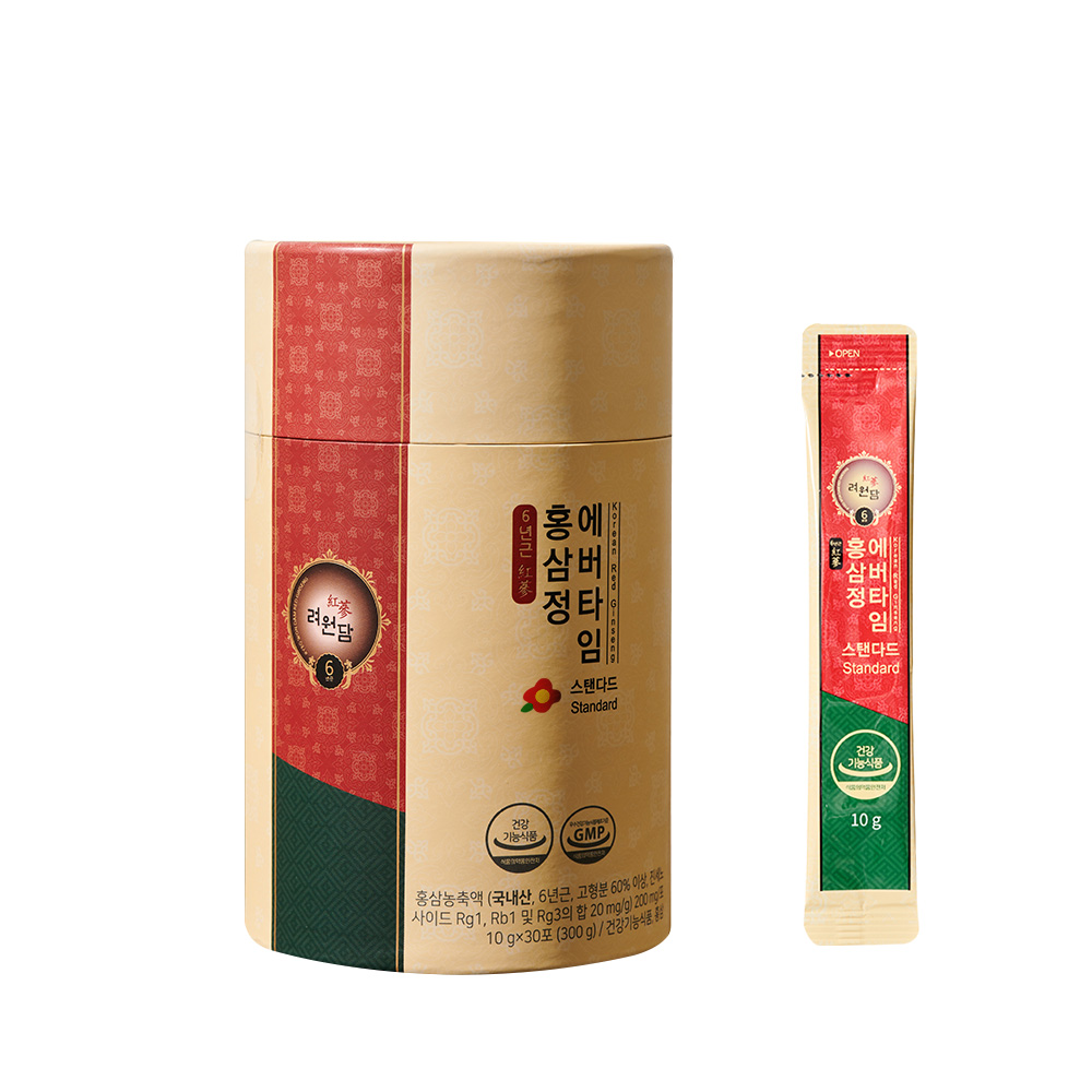 <b>려원담</b> 6년근 홍삼정 에버타임 스탠다드 10g x 30포, 1개