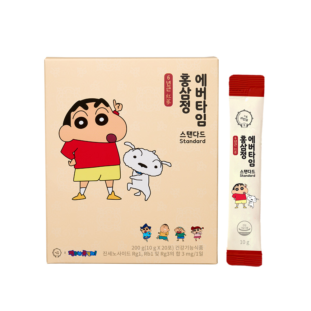 <b>려원담</b> 짱구는 못말려 6년근 홍삼정 에버타임 스탠다드 10g x 20포, 1개