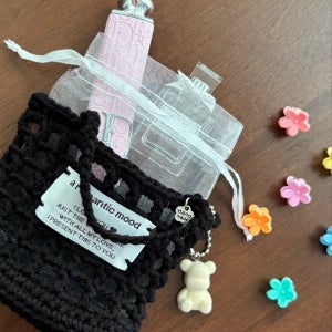 미니 네트백 에어팟 버즈 차키케이스 미니파우치 크로스백, 뜨삶