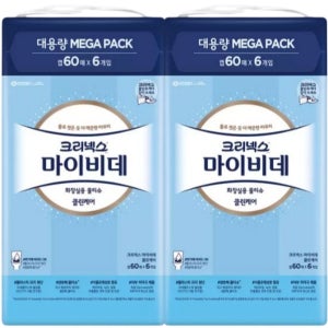 크리넥스 마이비데 클린케어 60매 12팩 물에녹는 화장실용 비데티슈