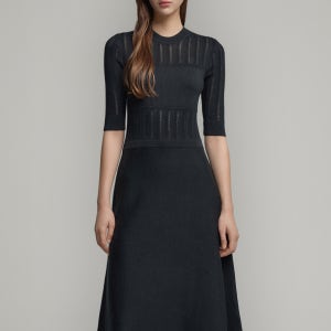 [DKNY] 파인 메리노 니트 드레스 / DW2E7KOP078G_BK