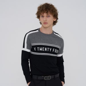 남성 블럭형 라운드 풀오버(X4SPU3352MG)