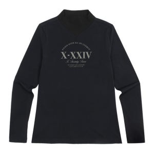 여성 브이넥 라인 요꼬 하이넥(X4TLU7482BK)