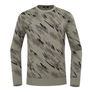 남성 등판 솔리드 배색 라운드 스웨터(X1SPU3333BE)