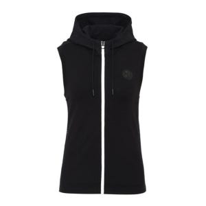 여성 프릴 자카드 패치 니트 베스트(X2SVU7373BK)