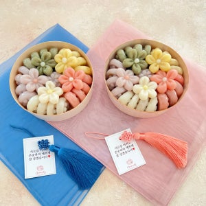 영등포 오색 도장송편+매화잣꽃송편 추석선물 상견례선물, 플레블리