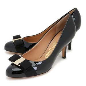 페라가모 바라 보우 CARLA 70 7CM NERO 0574563 여자 펌프스 (발볼C)