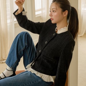 [올리브 데 올리브] 라운드넥 트위드 크롭 자켓 OW5XJ1550 5007519799