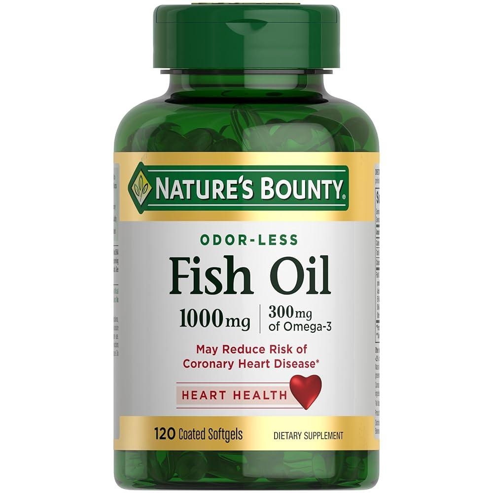 <b>네이처스바운티 피쉬</b>오일 1000mg 영양제 <b>Nature’s Bounty</b>  120정  Unflavored  1개