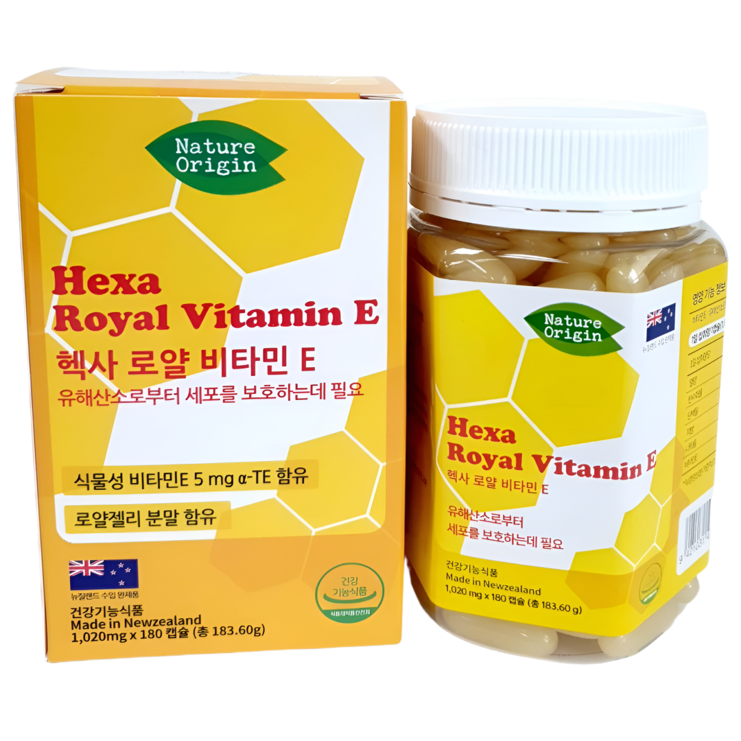 HnF 헥사로얄 비타민E 로얄젤리함유 100%뉴질랜드산 식약처인증  1세트  180회분