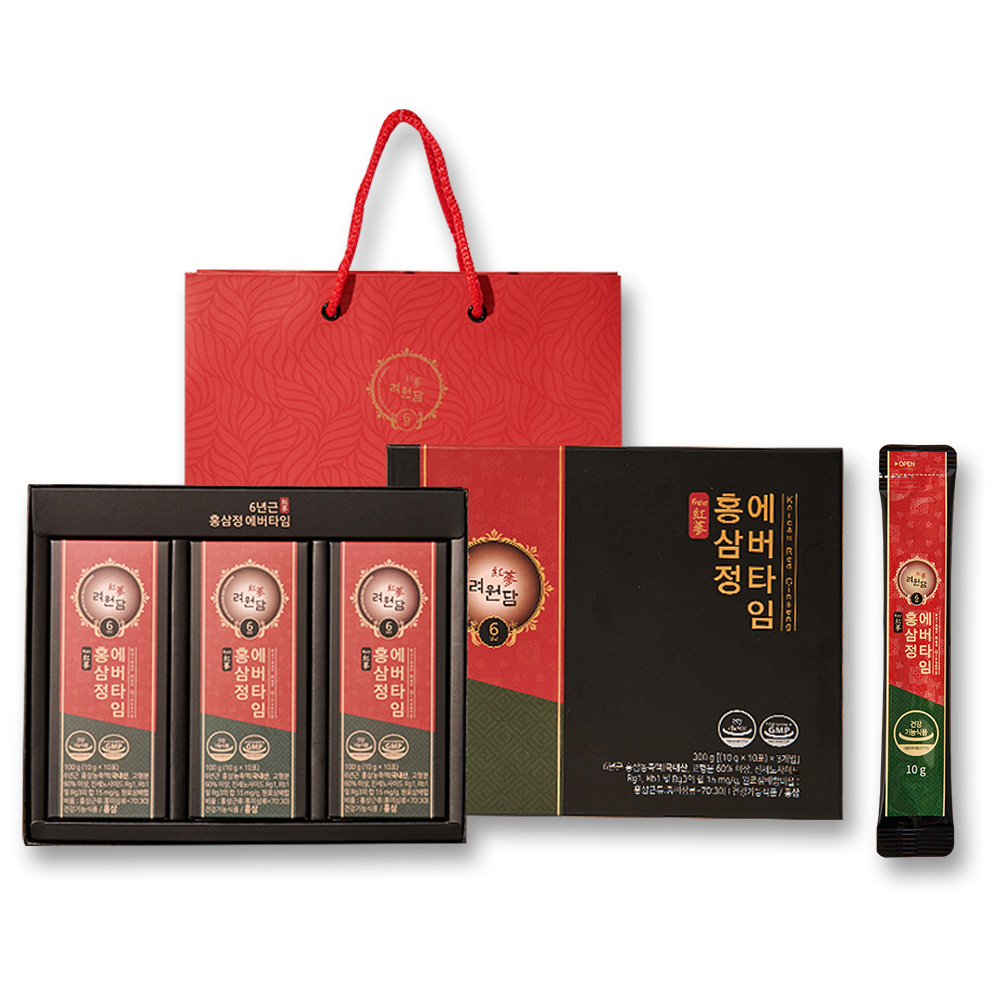 <b>려원담</b> 6년근 홍삼정 에버타임 10g x 30포, 2개