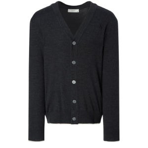 [헤지스 남성] 헤지스 25FW 남성 솔리드 배색 브이넥 가디건 이쁜 105 차콜그레이 CG HZSW5D202CG