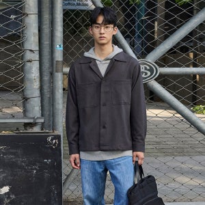 [에스티코] 셔켓 셔츠 차콜그레이 (오버핏)