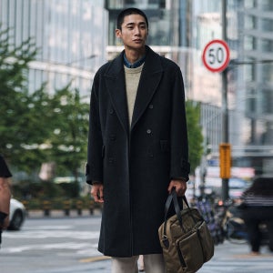 [에스티코] 더블 오버핏 코트 차콜 그레이 (OVER)