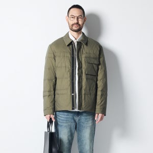 [에스티코] 덕다운 모던 유틸리티 자켓_카키 (클래식핏)