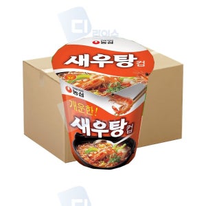 푸짐한해물라면 농심 새우탕컵 67g 미니컵 60개 작은컵라면 개운한 탄련있는면발