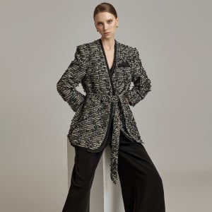 J2832 벨트 세트 트위드 자켓