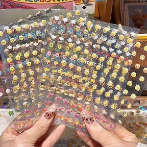 [퍼주는오빠네] 4장set 이모지 이모티콘 스티커 얼굴 표정 감정표현 리액션 스티커 다이어리 노트북 꾸미기 데코 다꾸 폰꾸_m20250822cacb38122