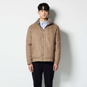 [에스티코] 스웨이드 퍼 패딩 점퍼_베이지 (클래식핏)