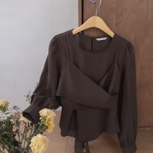 [LABEL] 리즈넌 여리 페미닌무드 뷔스티에 블라우스 [size:F(55~66)]