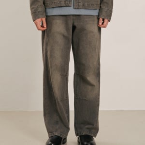 [애드호크] 남성 옆선 디테일 포인트 데님 팬츠 (GREY) (HB9DP06) HB9DP06-35